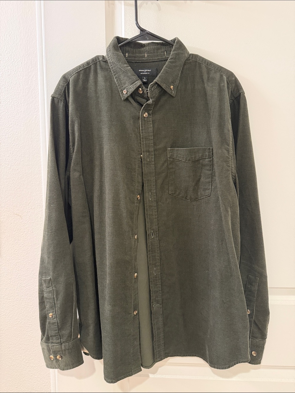 Banana Republic Olive Green Corduroy Button-Down Shirt